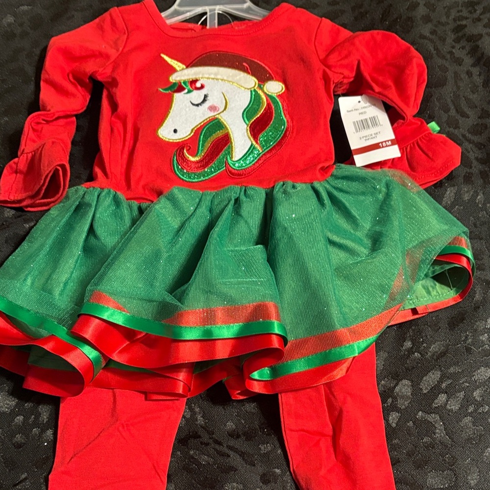Emily Rose Red and Green Unicorn Costume